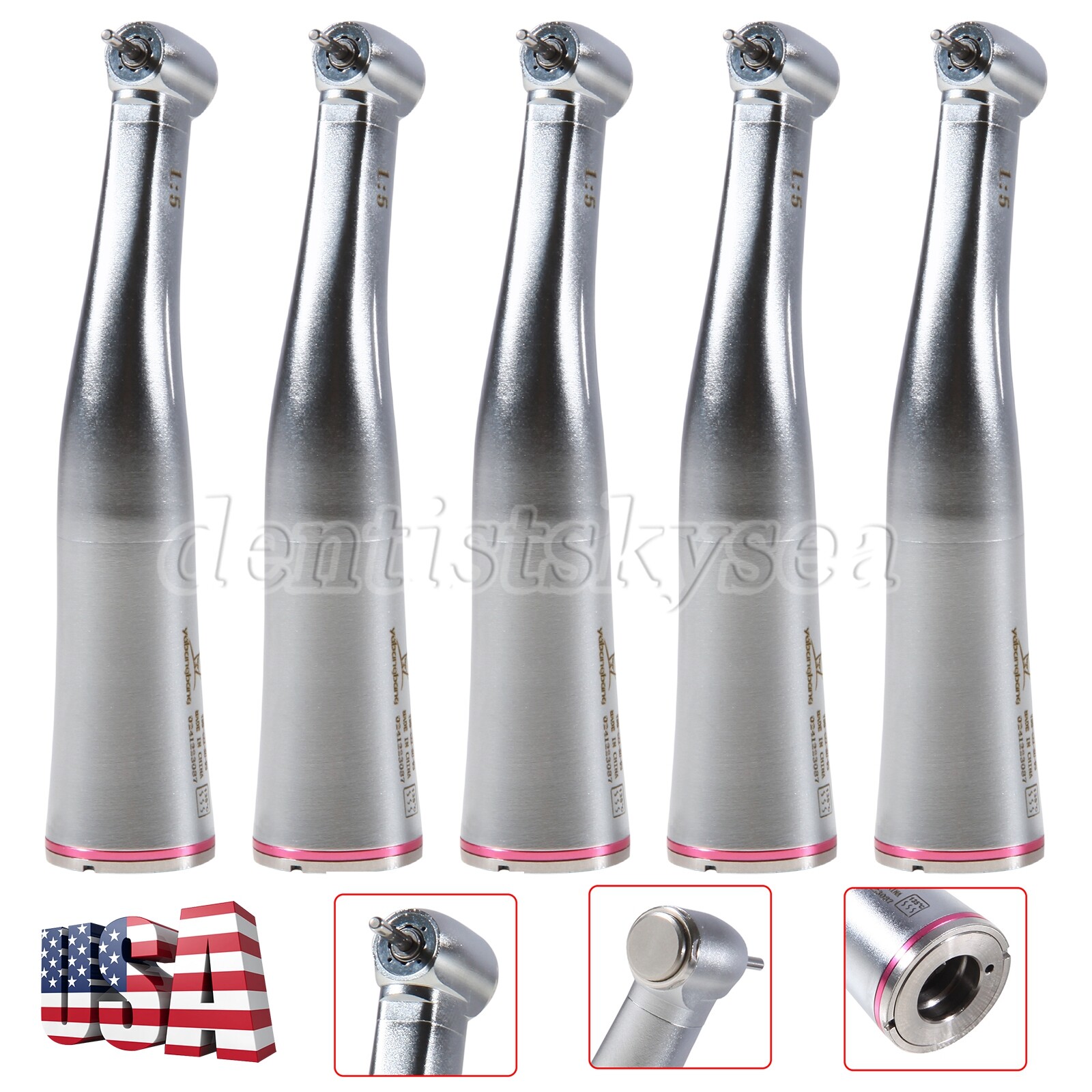 1-5Pcs Dental 1:5 Increasing Contra Angle Handpiece Fit NSK Electric Motor