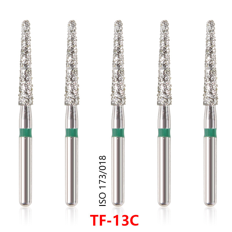50pcs Dental Turbine Diamond Burs Fit for High Speed Handpiece FG1.6mm TF-13C