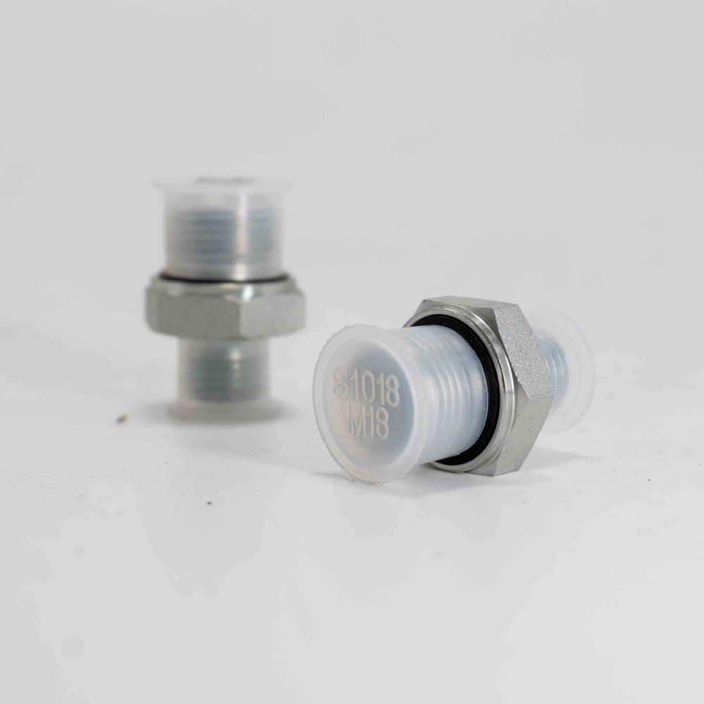 2Pcs 14H to 18ED Fitting Adapters Excavator Hydraulic Hose Pipe Thread Connector