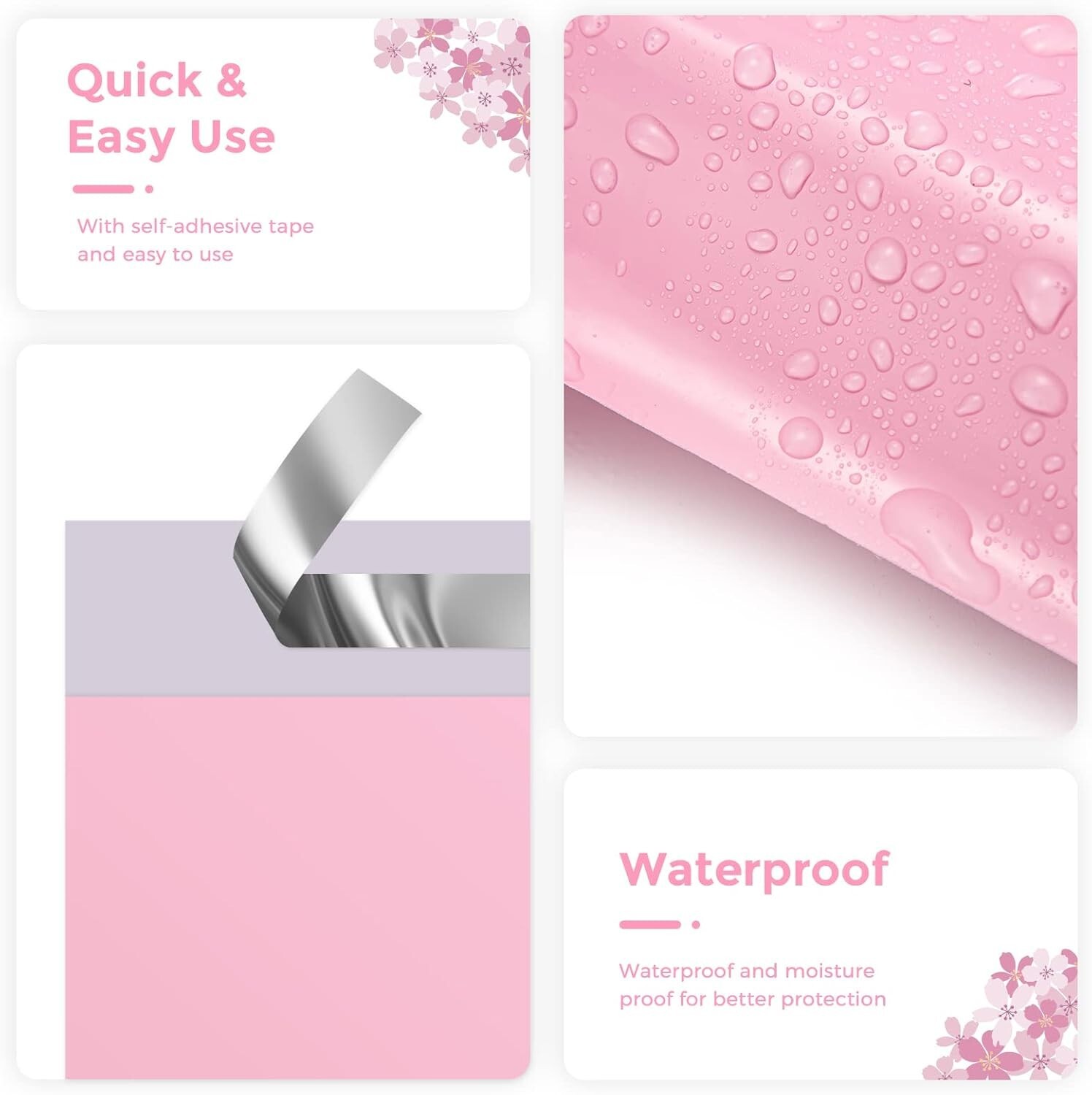 Jiaro Pack Poly Mailers 14.5×19 100 Pack Light Pink Shipping Bags Envelopes