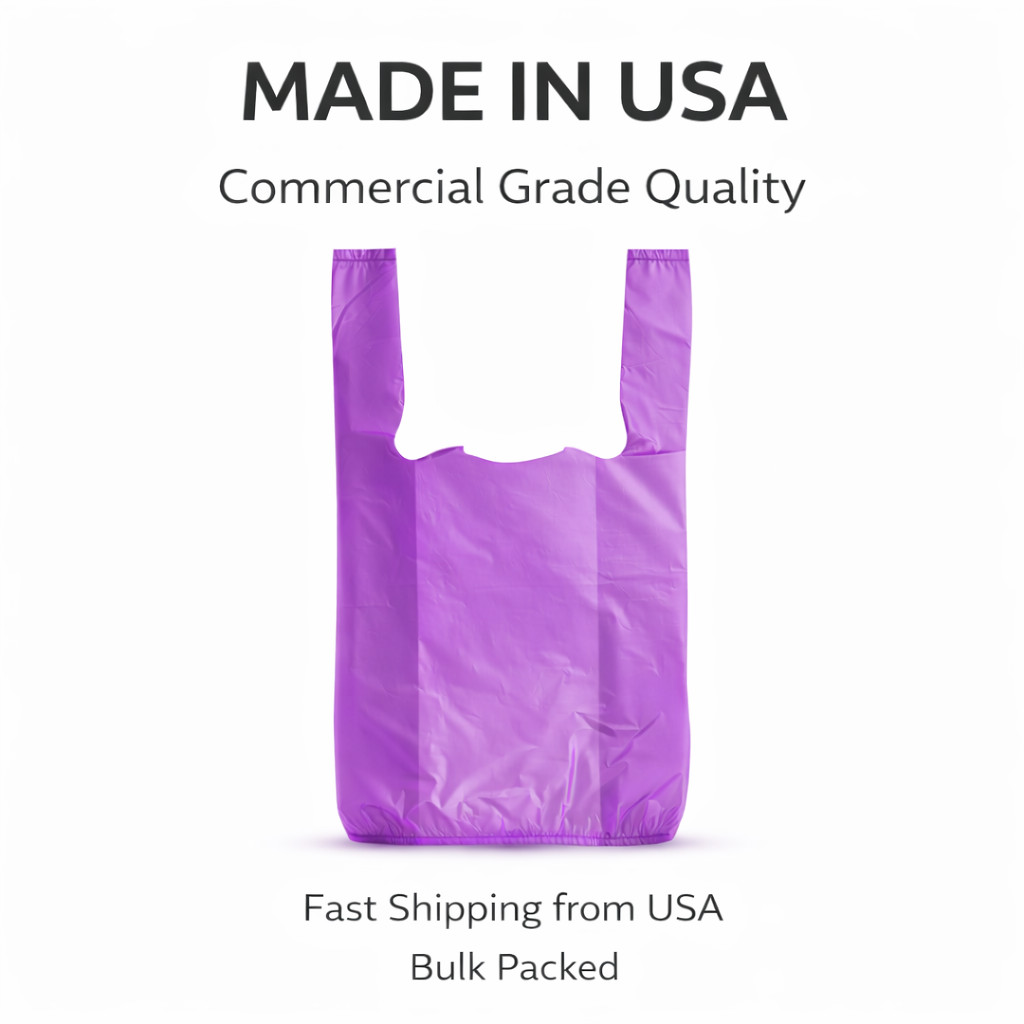 Bags 1/10 Small 8 x 4 x 16 Burgundy T-Shirt Plastic Grocery Shopping Bags
