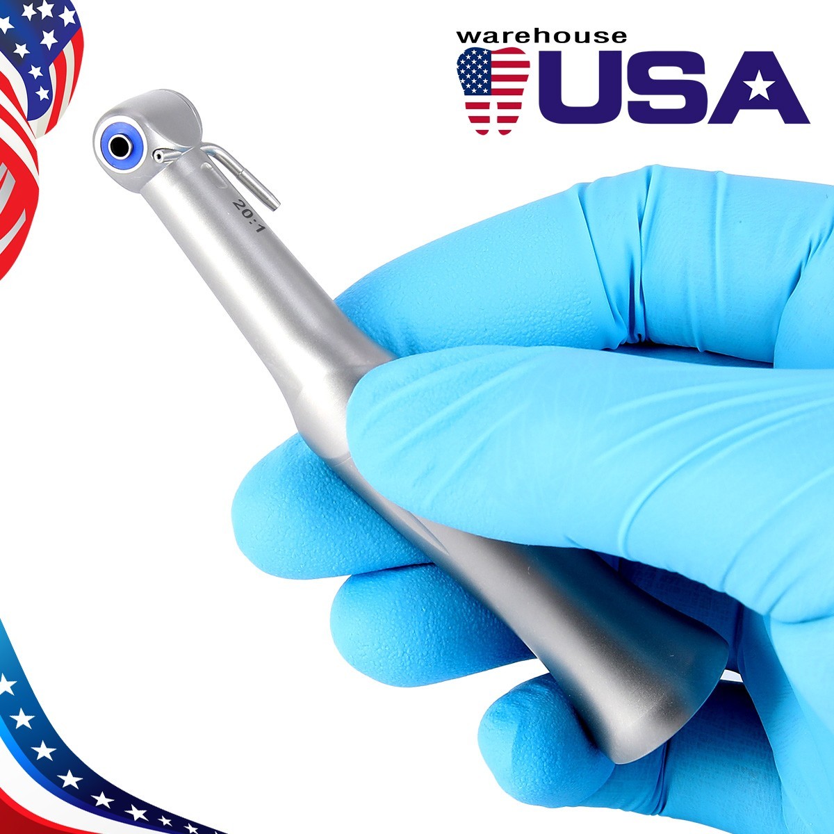 AZDENT Dental LED/ Implant 20:1 Contra Angle Push Button Surgical Handpiece