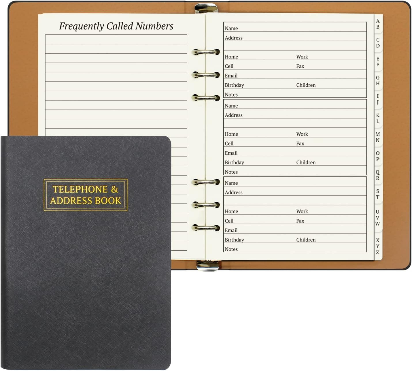 Refillable Address Book with Alphabetical Tabs, 600 Entry Spaces Large Print …
