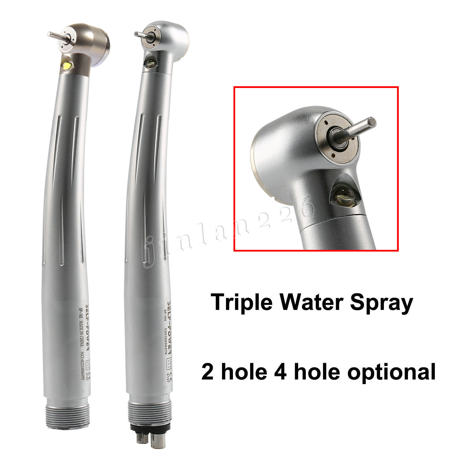 NSK Type Dental PANA Max High Speed LED Handpieces Internal Triple Spray Push CE
