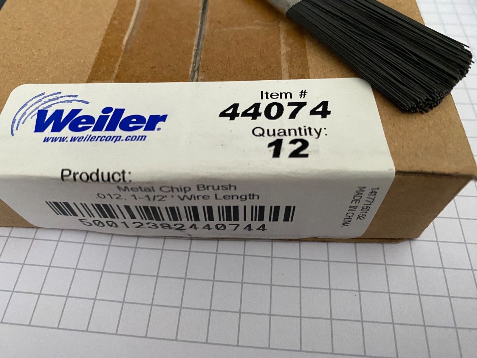 Weiler 0.012 Metal Chip Brush 1-1/2″ Wire Length EDP 44074 ***NEW BOX OF 12***