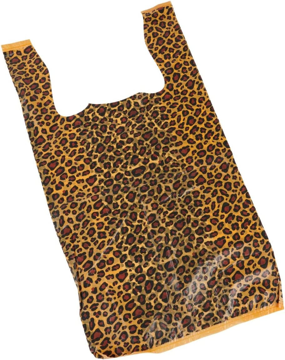 Plastic Shopping Bags 1000 Cheetah Leopard Grocery Merchandise 11 ½” x 6″ x 21″