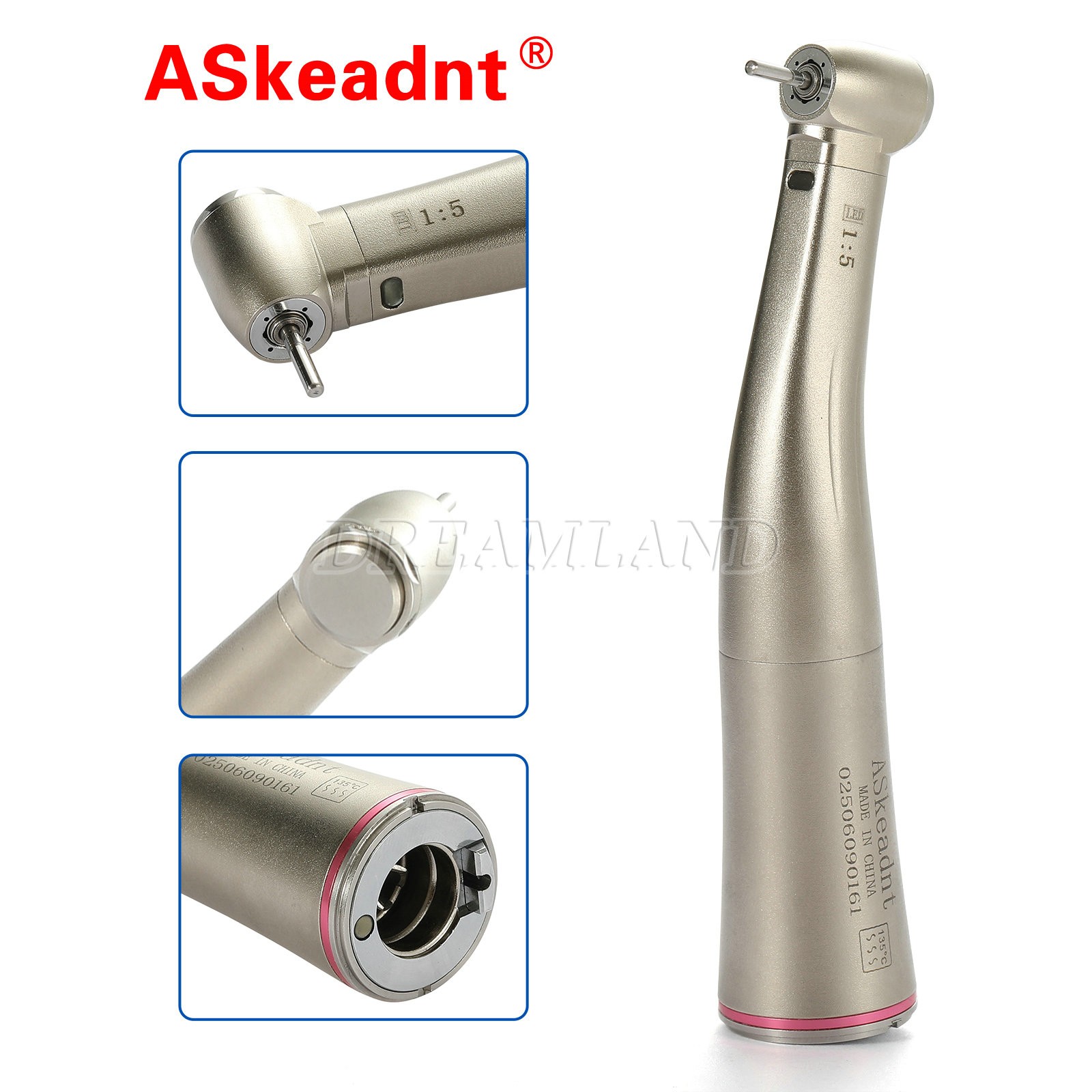 Dental 1:5 LED Electric Handpiece Fiber Optic Contra Angle NSK Style