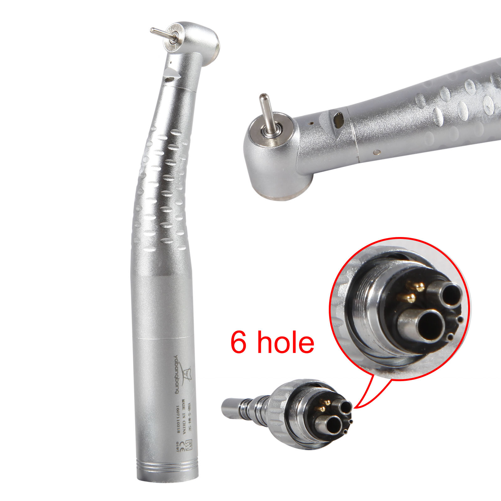 Dental Fiber Optic LED Turbine Handpiece Standard Head / Quick Coupler 6Holes Y6