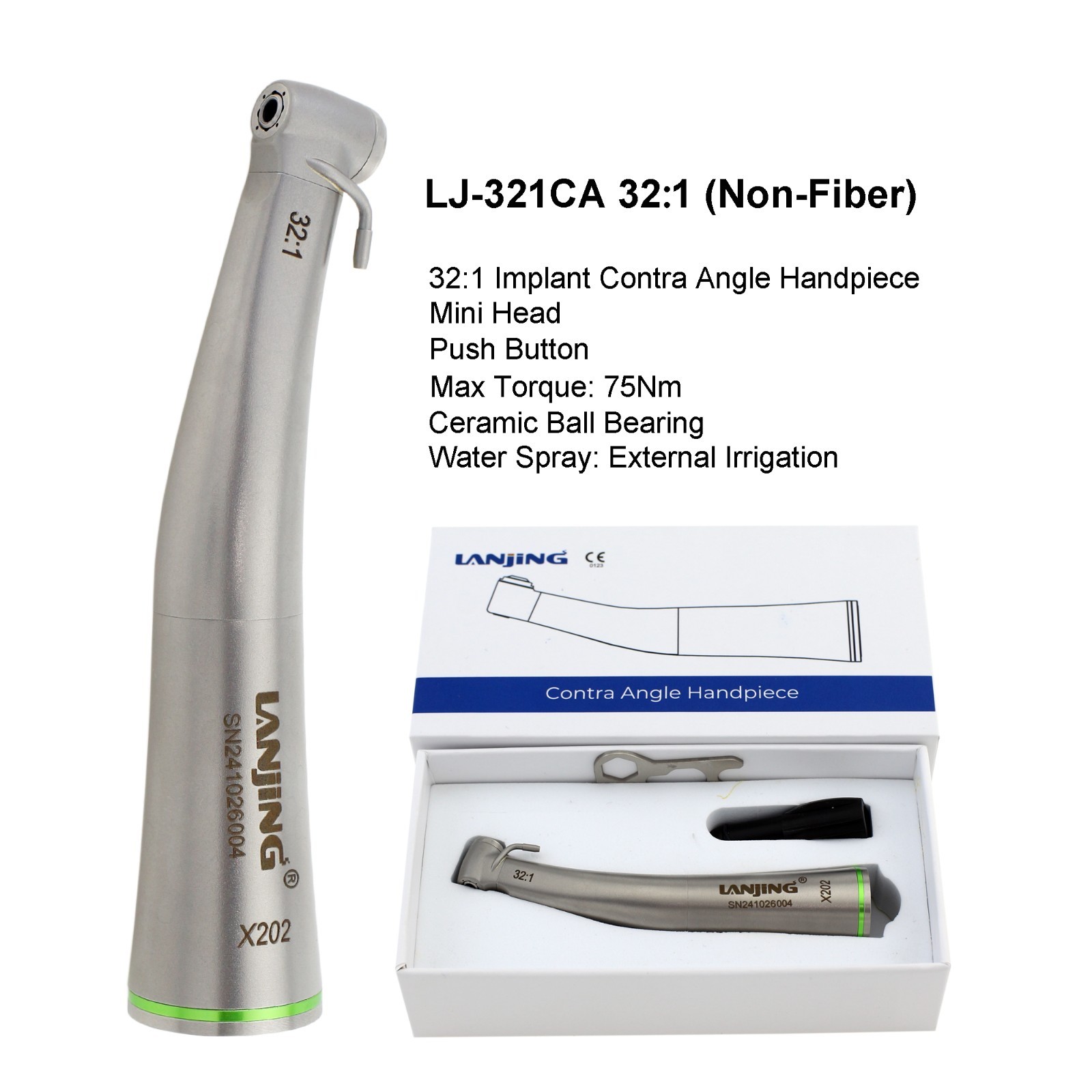 COXO Dental Implant Handpiece 20:1 32:1 Surgical Contra Angle Fiber LED NSK Kavo
