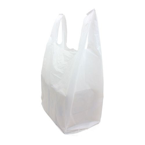 SALE Lot 1000 Large White Plastic T-shirt Shopping Bags Handles 11.5″x6.5″x22″