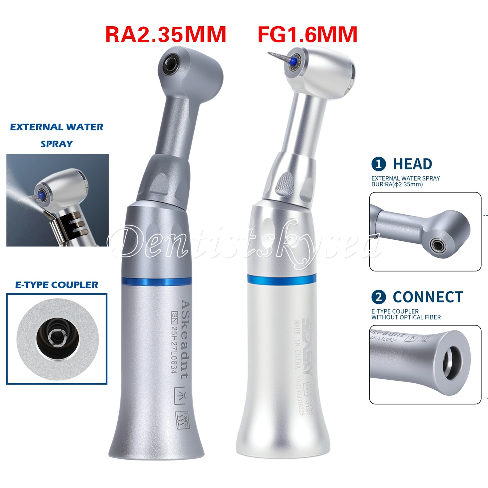 Slow Low Speed Contra Angle Handpiece Fit NSK 1.60mm/2.35mm Dental Push Button