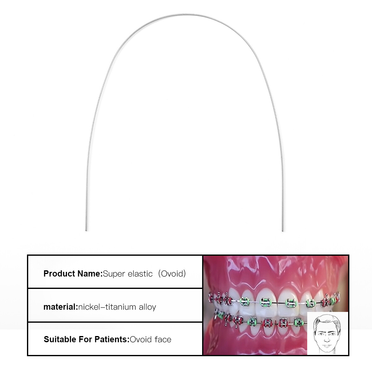AZDENT arcos de ortodoncia niti super elástico rectángulos ovoide dental USA