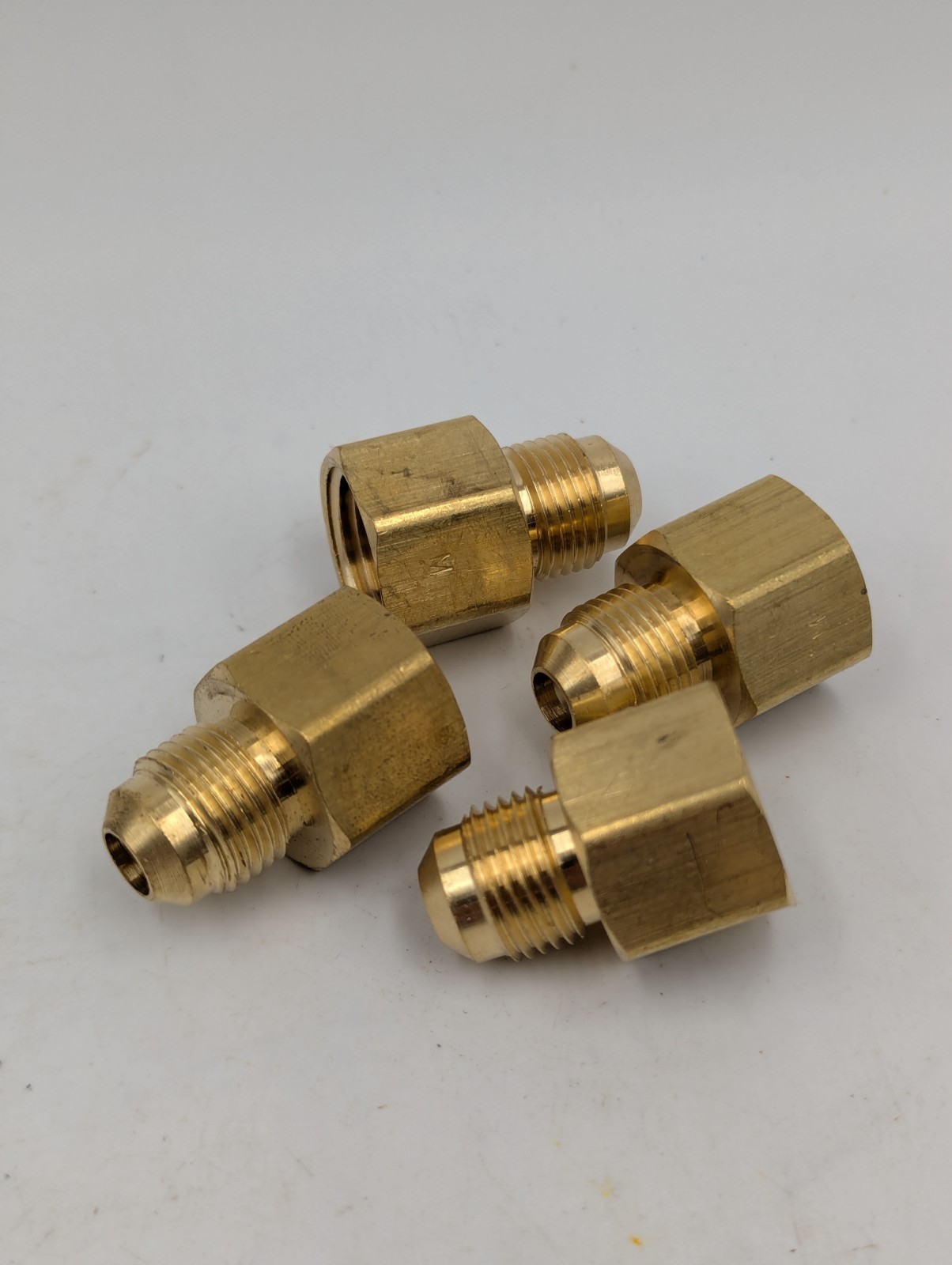 Brass Flare Reducer Adapter Female 1/2″ to Male 3/8″ Flare 1/2″ to 3/8″ Lot of 4