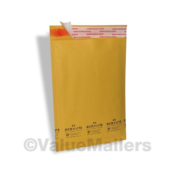 1000 6×10 #0 MADE IN USA Ecolite Kraft Bubble Mailers Envelopes Bags CD DVD
