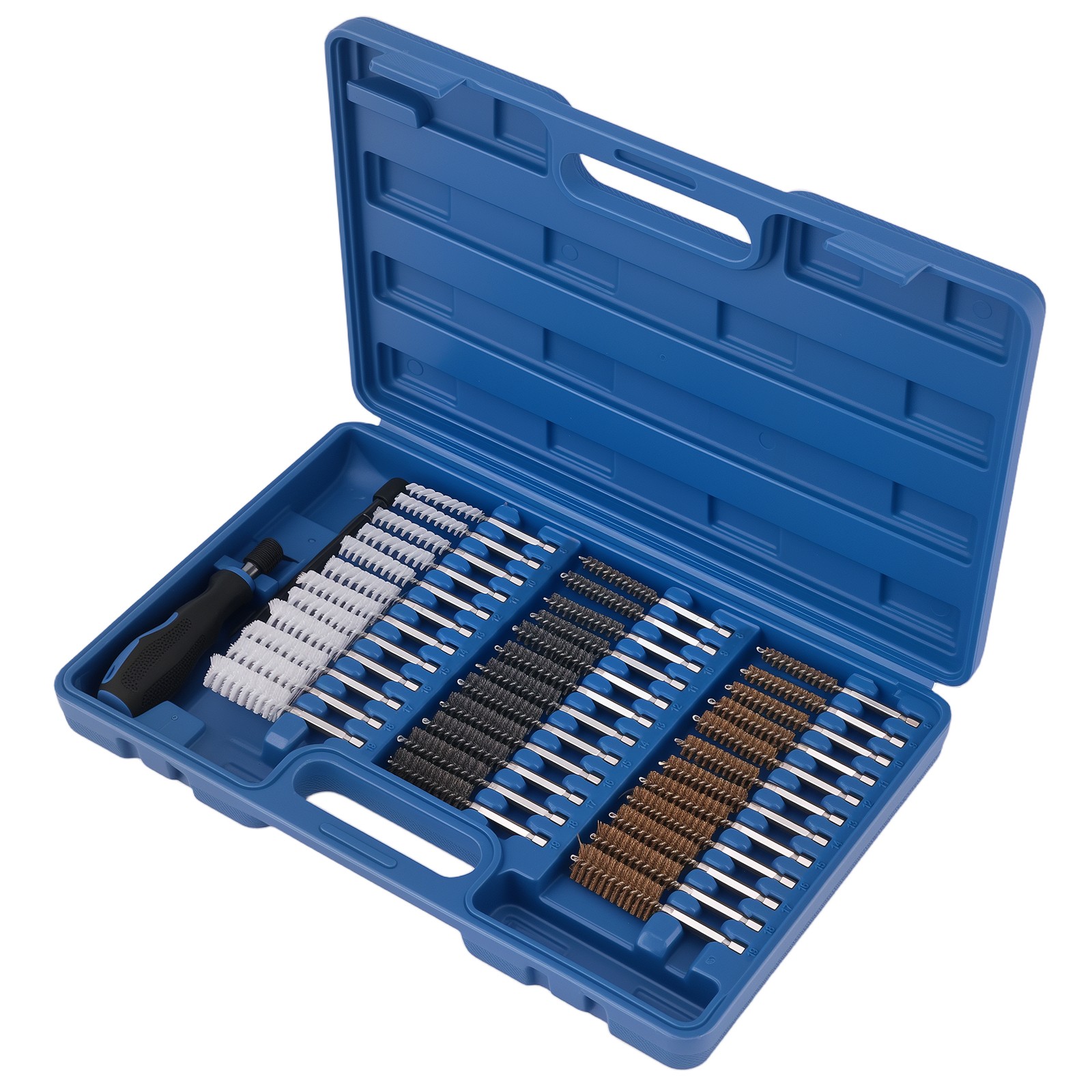 Drill Wire Brush Kit Steel Brass Nylon for Cleaning Terminals 1/4″ Hex 36pc