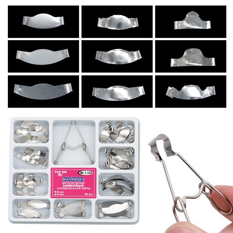 Dental Matrix Band Universal Kit of Sectional Contoured Metal Matrices