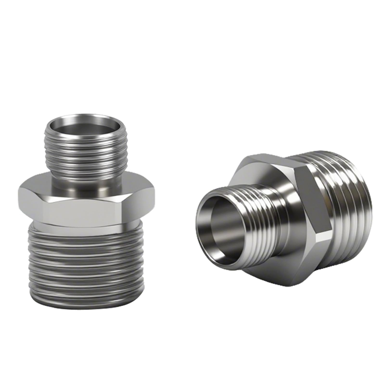 1/2 to 3/8 Water Line Adapter, Brass Compression Male Male, Nickel