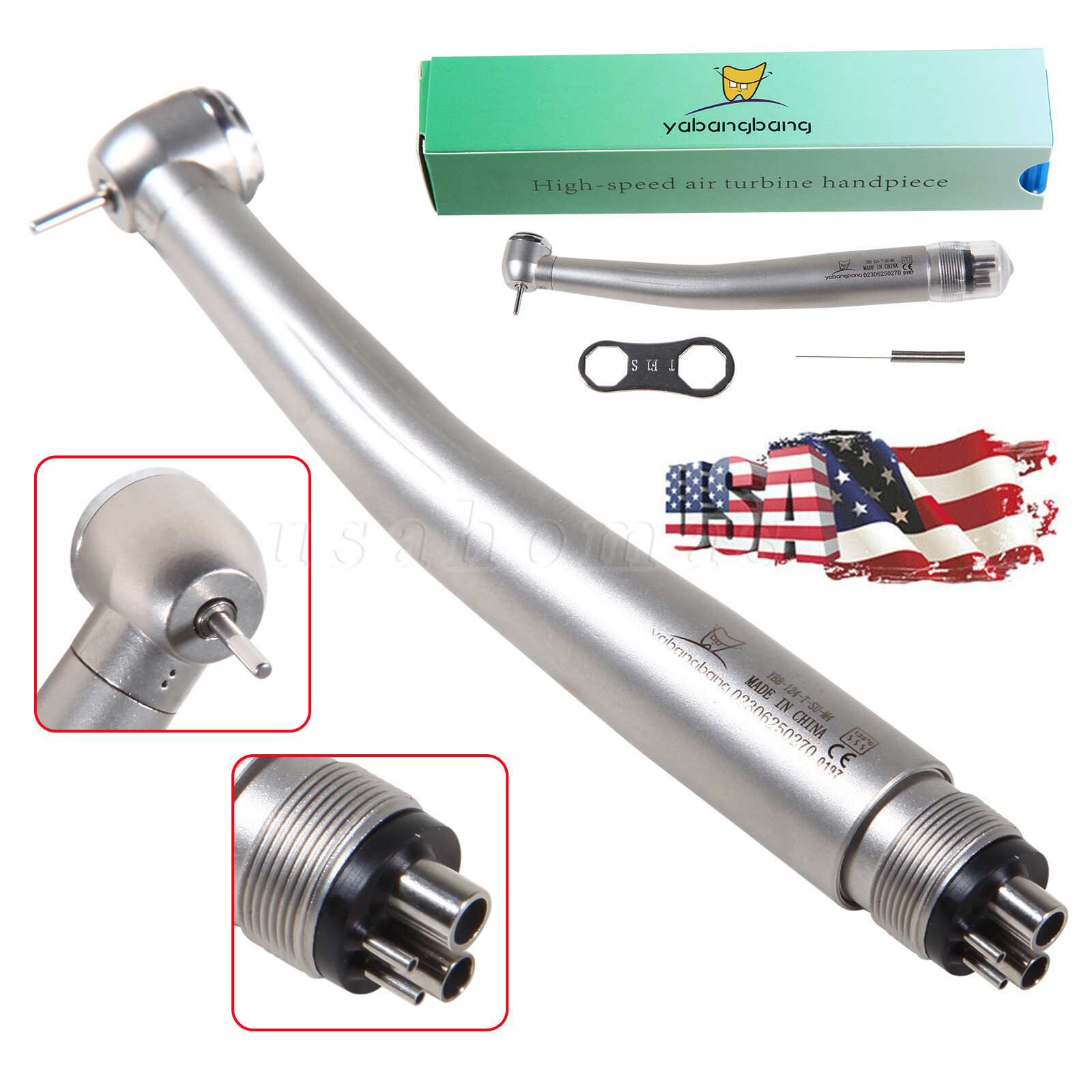 10* Yabangbang Dental High Speed Handpiece Push Turbine 4 Holes Fit NSK Pana Max