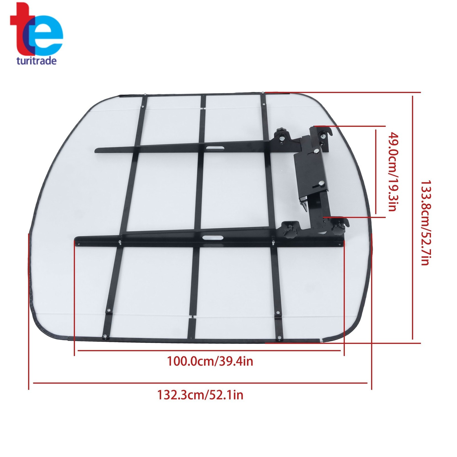 52″ X 52″ White Tuff Top For ROPS Tractor & Mower Canopy 2″ x 2″ or 2″ x 3″