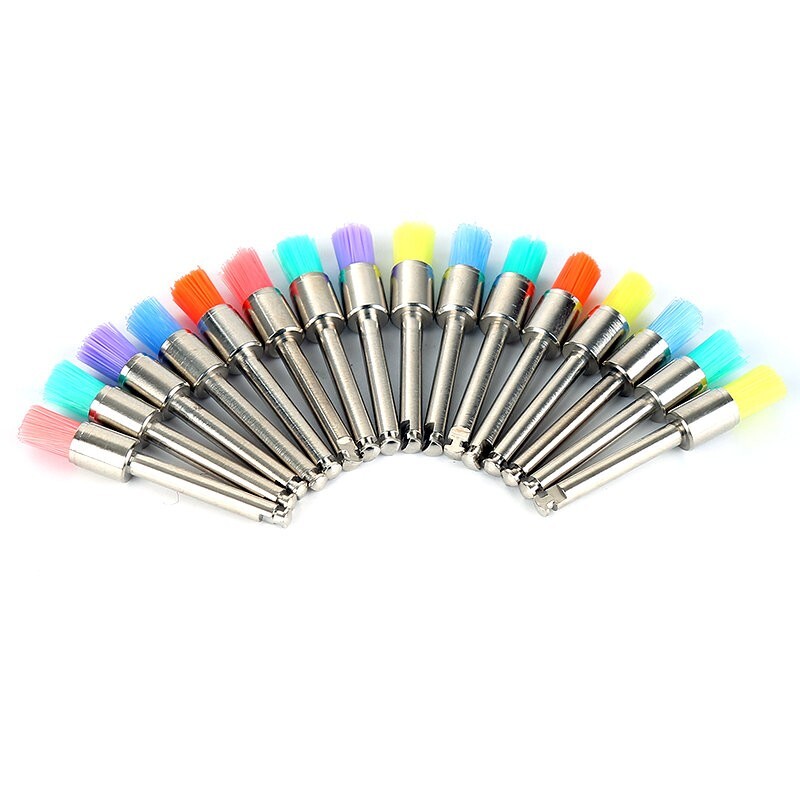 100 Pcs Dental Nylon Polishing Flat Latch Polisher Prophy Brush Disposable