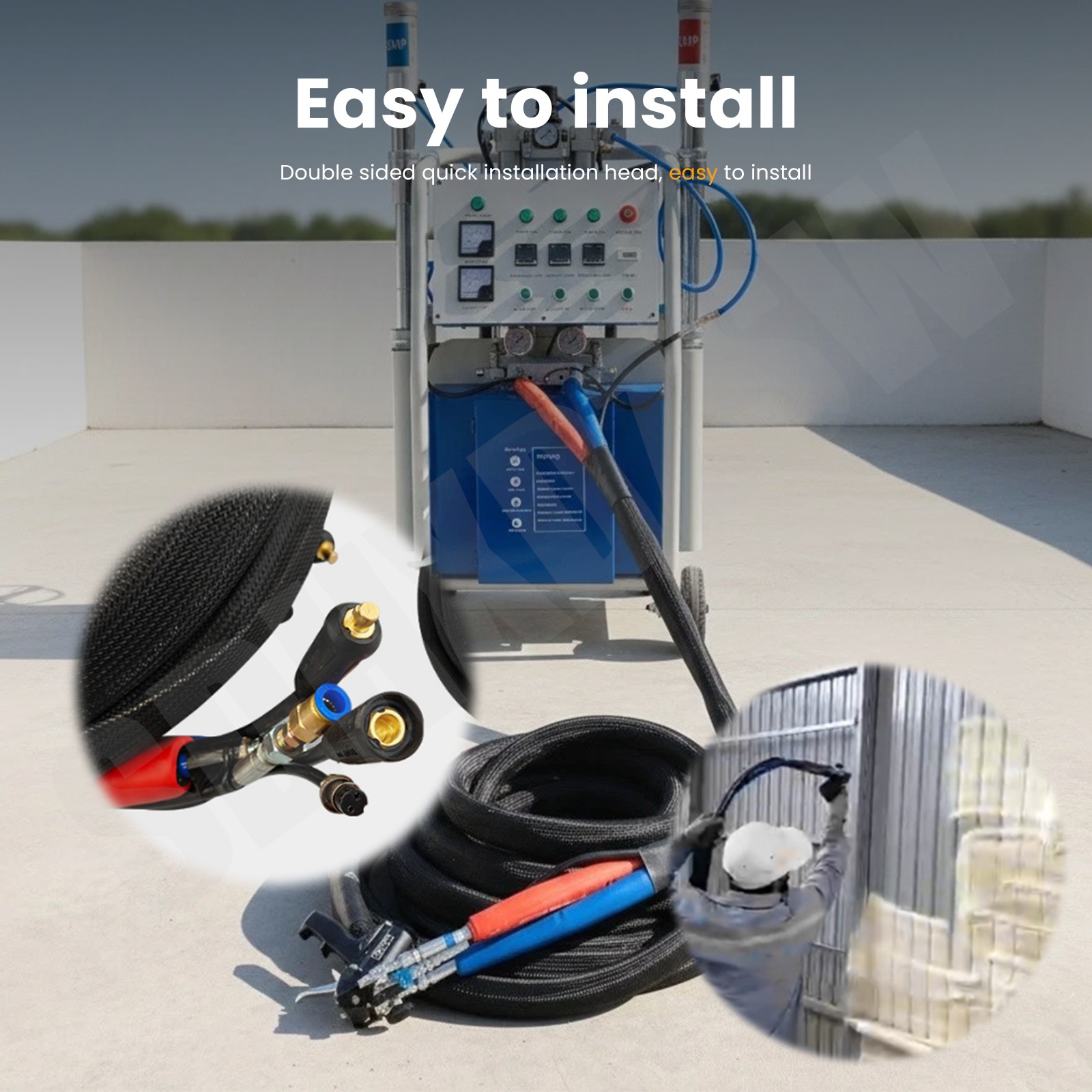15M Heavy-Duty Heated Hose for Spray Foam Polyurea Applications