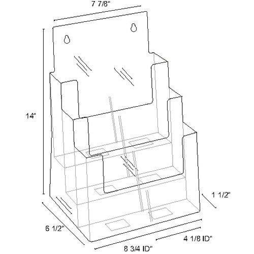 Dazzling Displays Clear Acrylic Brochure 9.6 x 12.1 x 6.4 inches,