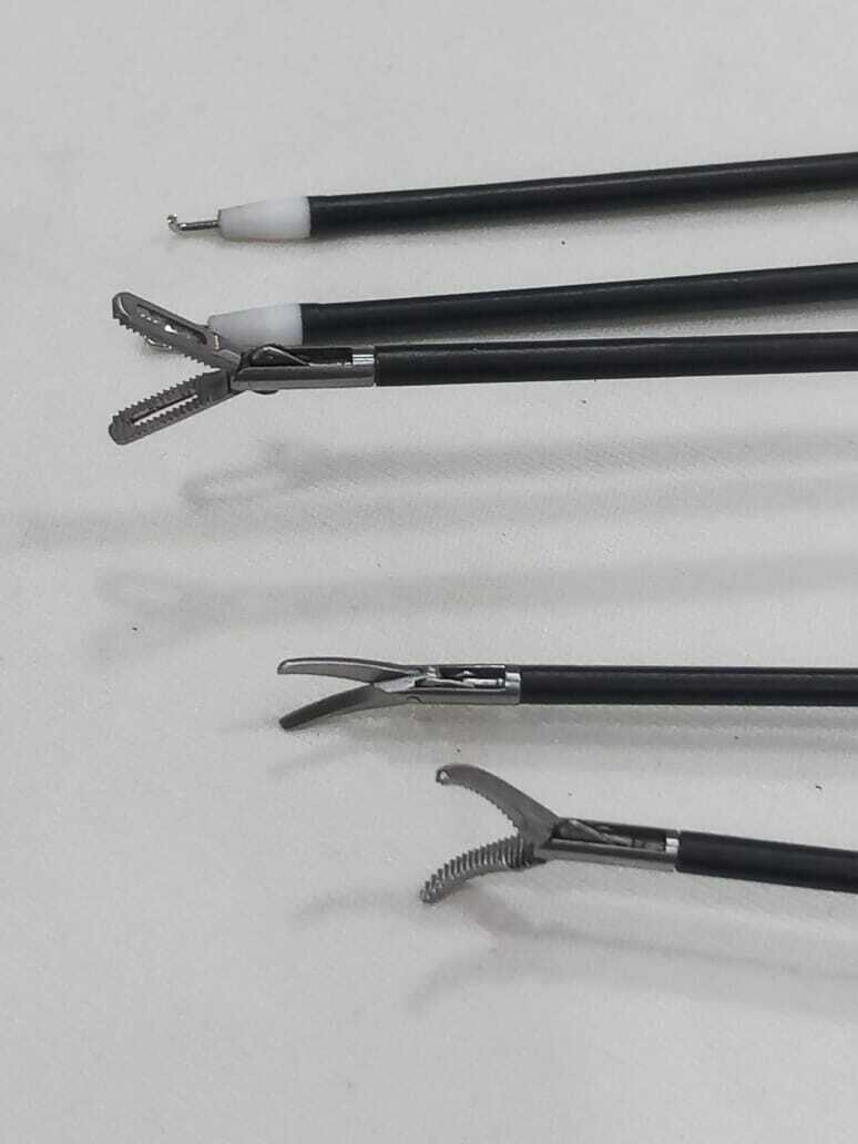 Laparoscopic L-Hook Fenestrated Maryland Grasper Curved Scissors Instrument
