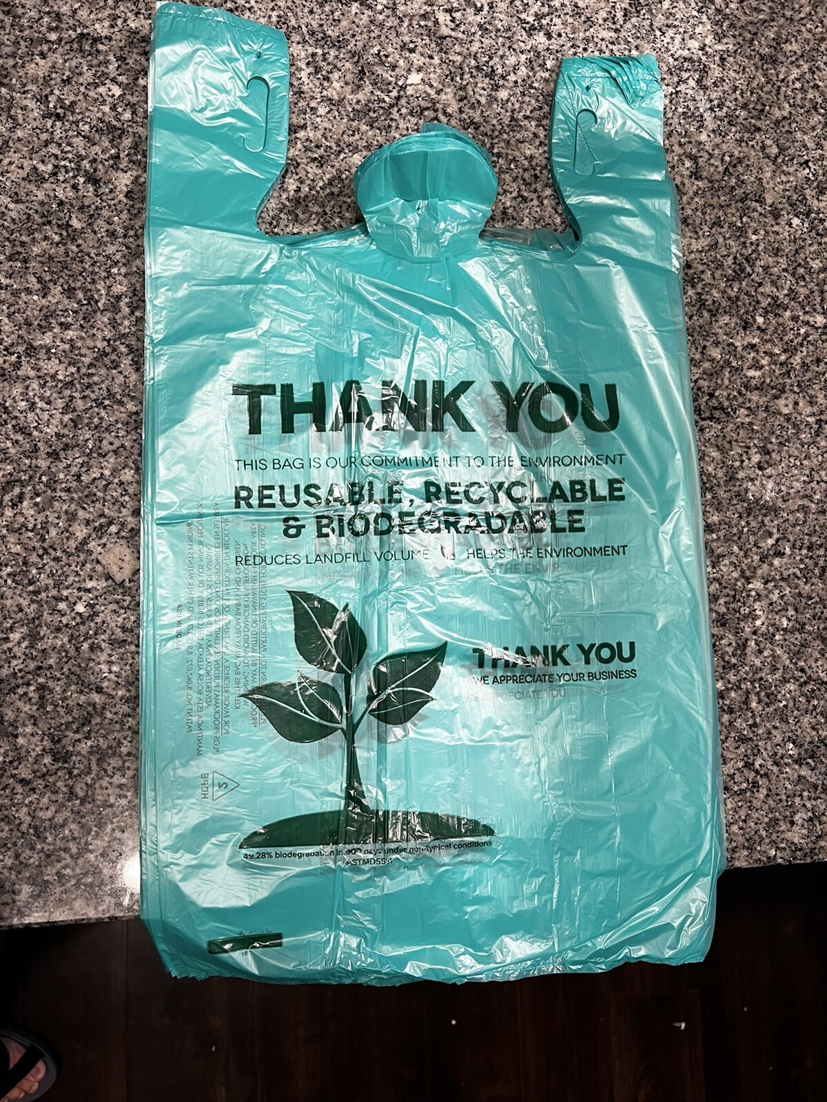 Bags 1/6 Large 22 x 6.5 x 12 Biodegradable T-Shirt Shopping Bags 500/case