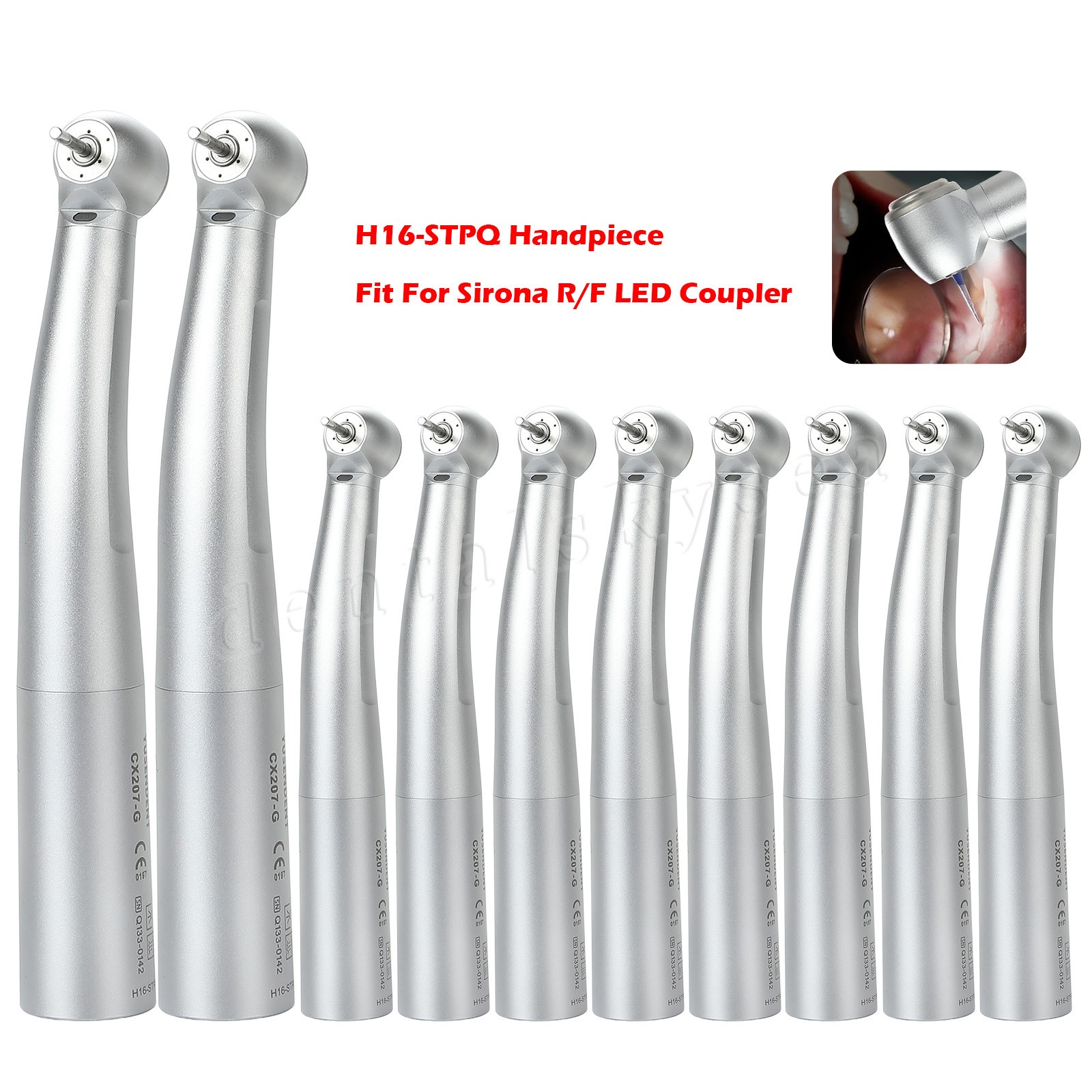 1-10 COXO Dental Fiber Optic LED Turbine Handpiece fit Sirona LED 6H Coupler