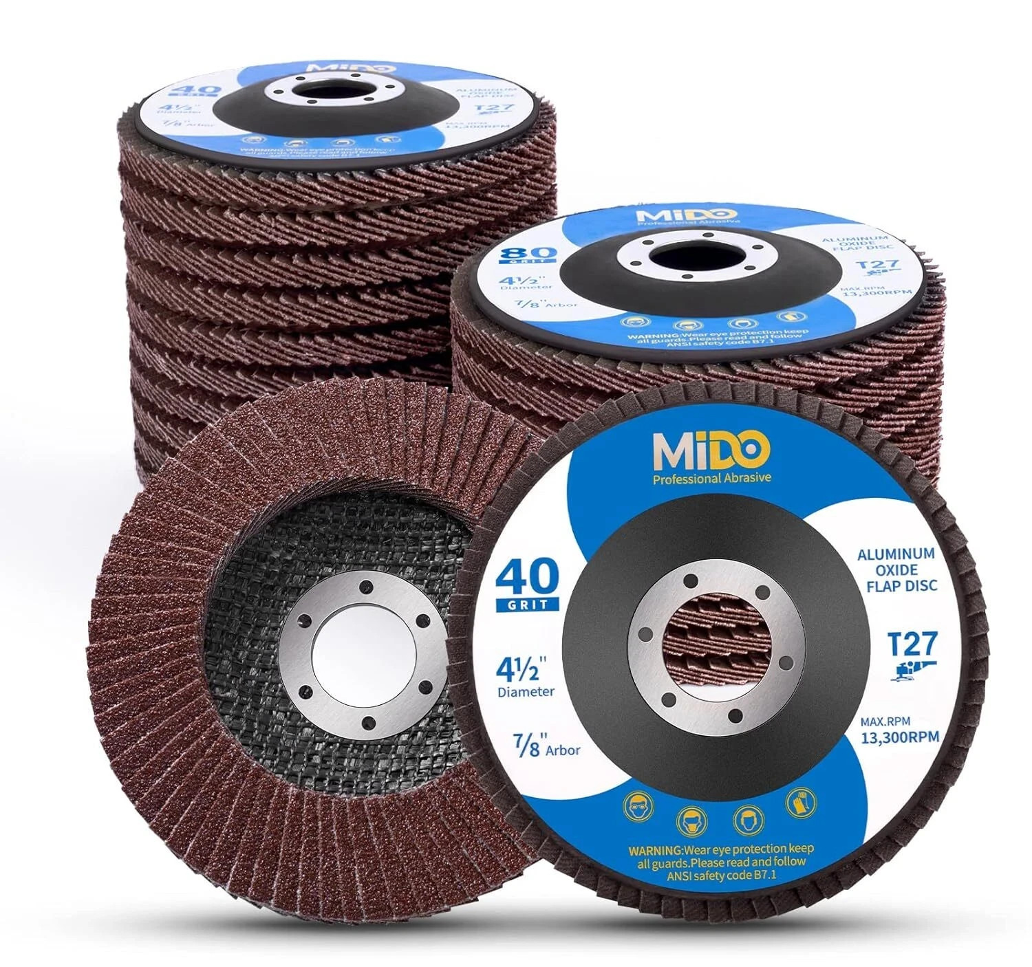 20 Pack Flap Discs 4 1/2 inch Grinding Wheel T27 Flapper Wheel for Die Angle US