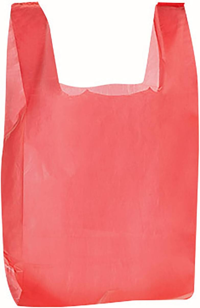 Red Plastic Bags 1000 Grocery Supermarket Store Merchandise 11 ½” x 6 x 21″ Bag