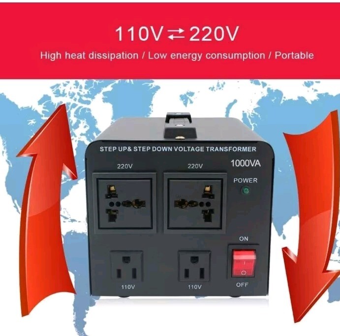 1000W Voltage Converter Transformer(110V to 220V OR 220V to 110V) 1000 Watt S…