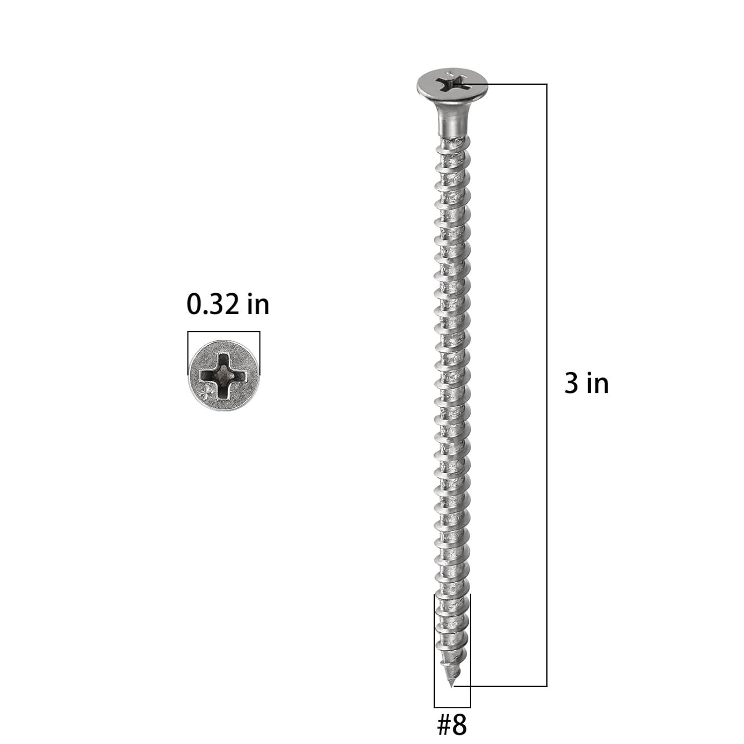 1 pounds#8X3″410 Stainless Steel Fastener Drywall Screws-Phillips with coarse…