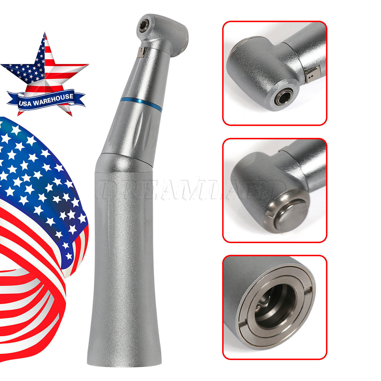 SKYSEA Dental Slow Speed Contra Angle Straight Handpiece Air Motor 4Hole/Burs RA