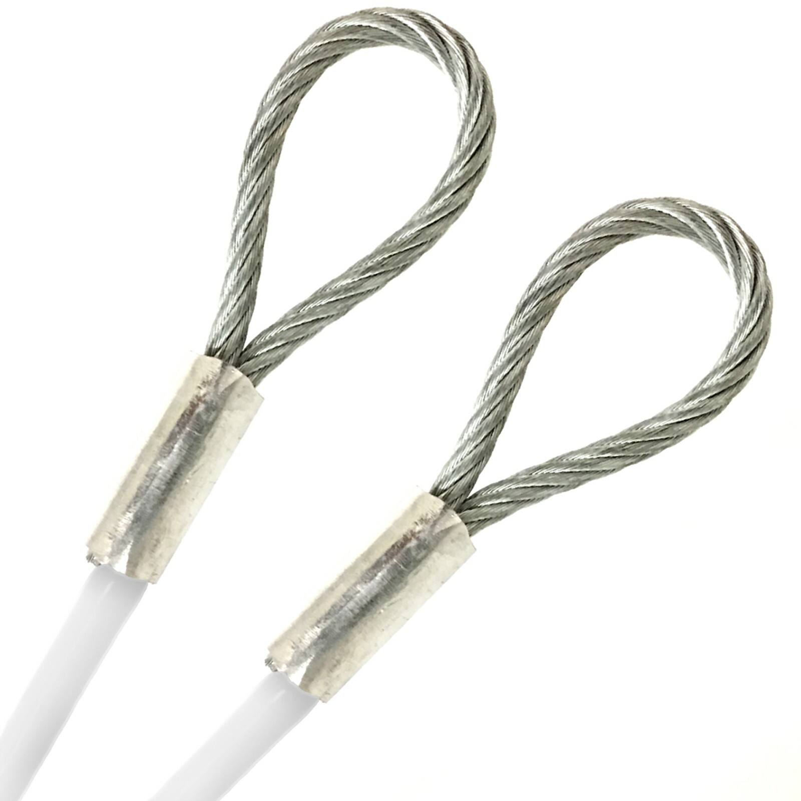 1/4″ COATED GALVANIZED STEEL CABLE ALUMINUM SLEEVE, 1-75ft Clear, Yellow, White