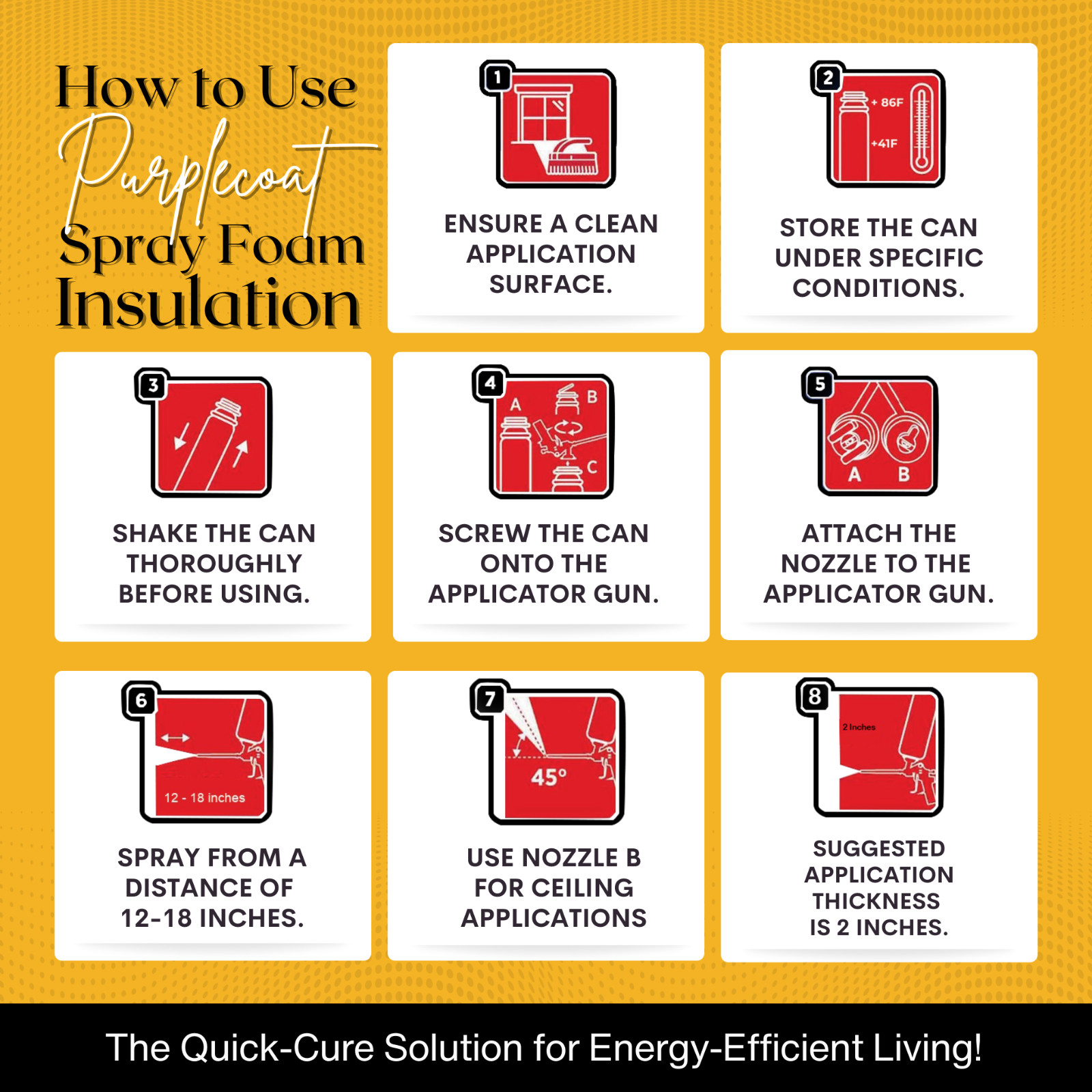 Vega Bond Purplecoat Single Component Spray Foam Insulation 12-Pack Set-240BF
