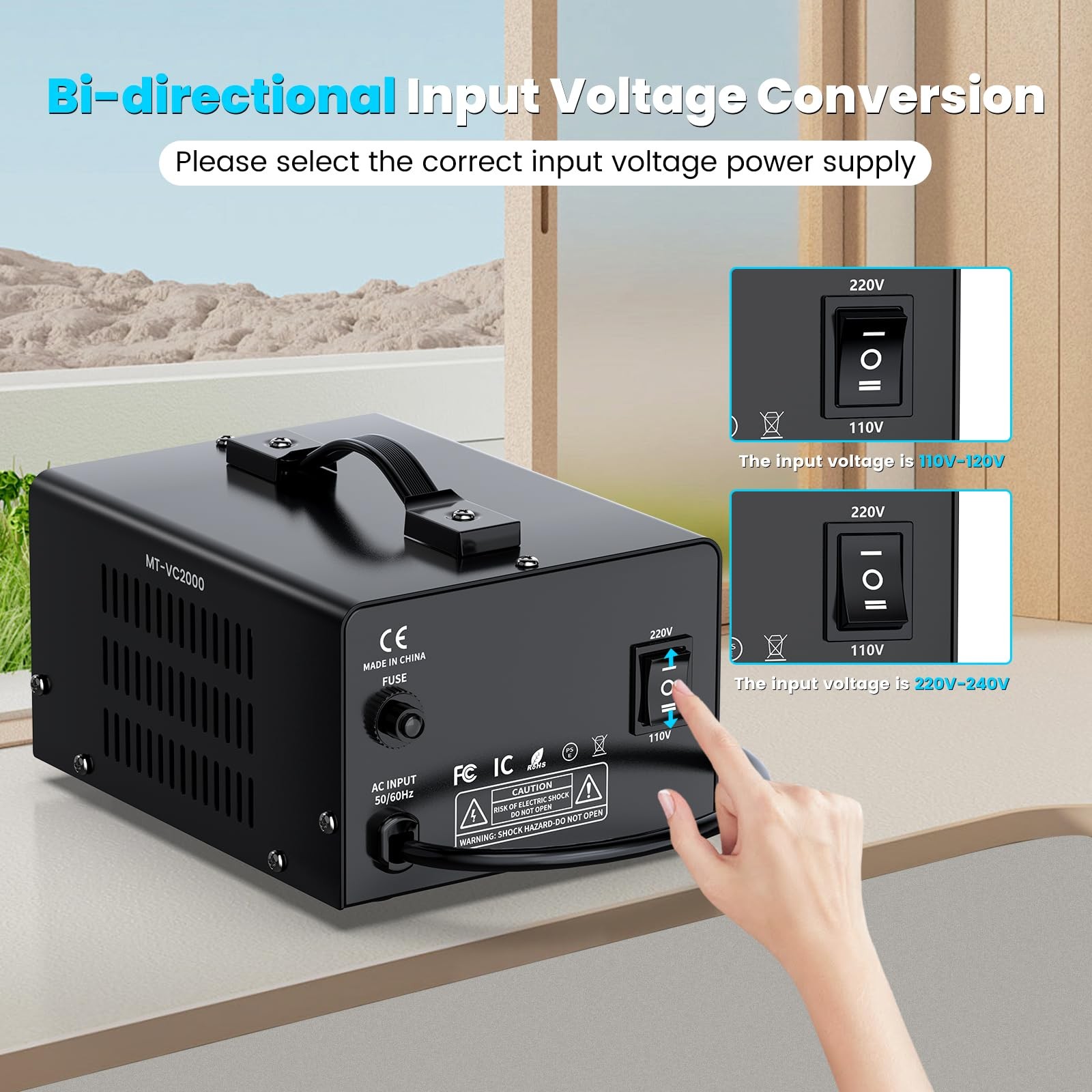 Jlouneo 2000W Voltage Converter Transformer110V To 220V Or 220V To 110V Step