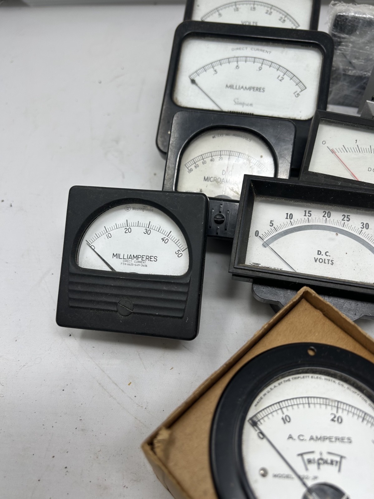 Analog Panel meters box of