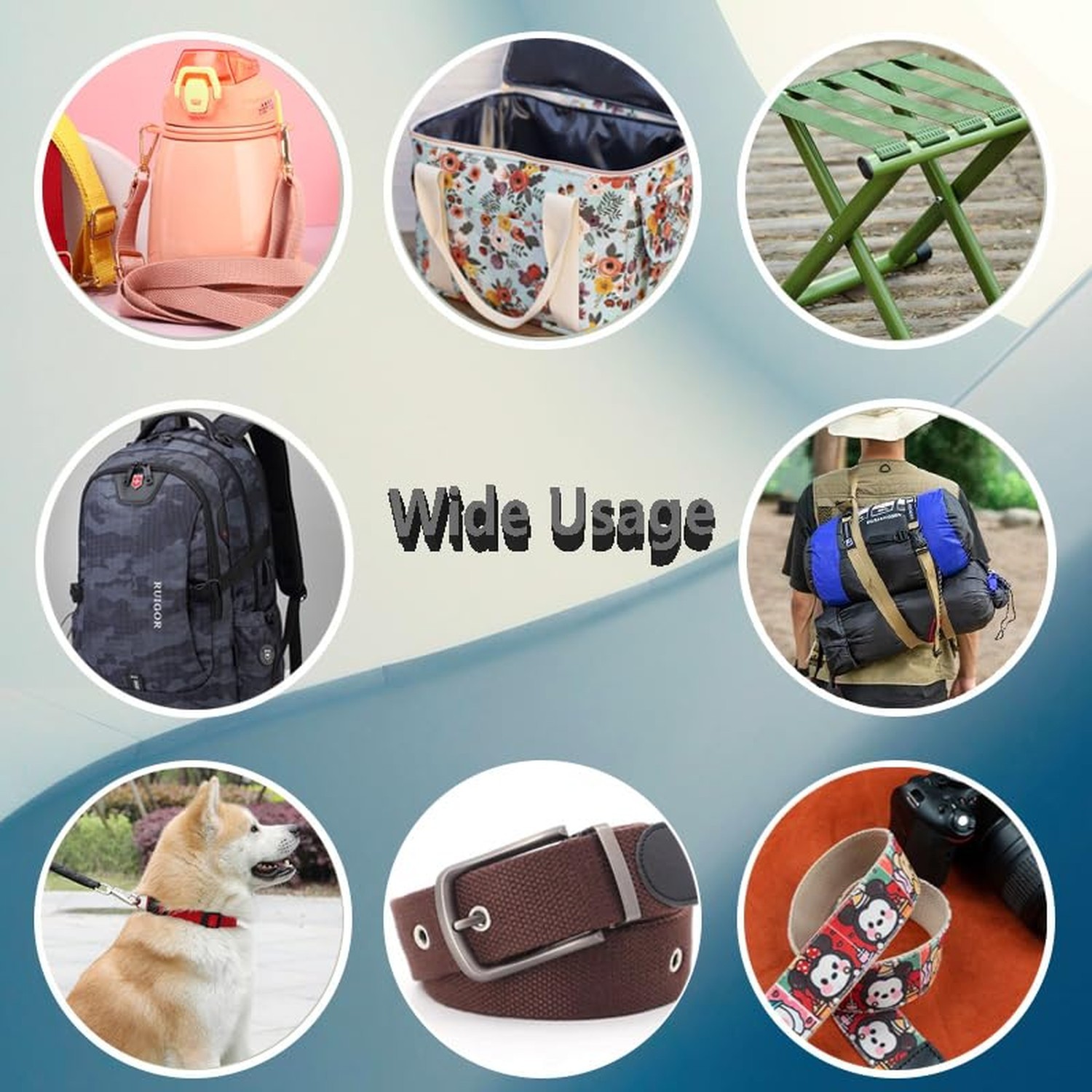 1.5 Inch Heavy Cotton Webbing 10 Yard Webbing Straps for Bags Handles,Tote Ba…