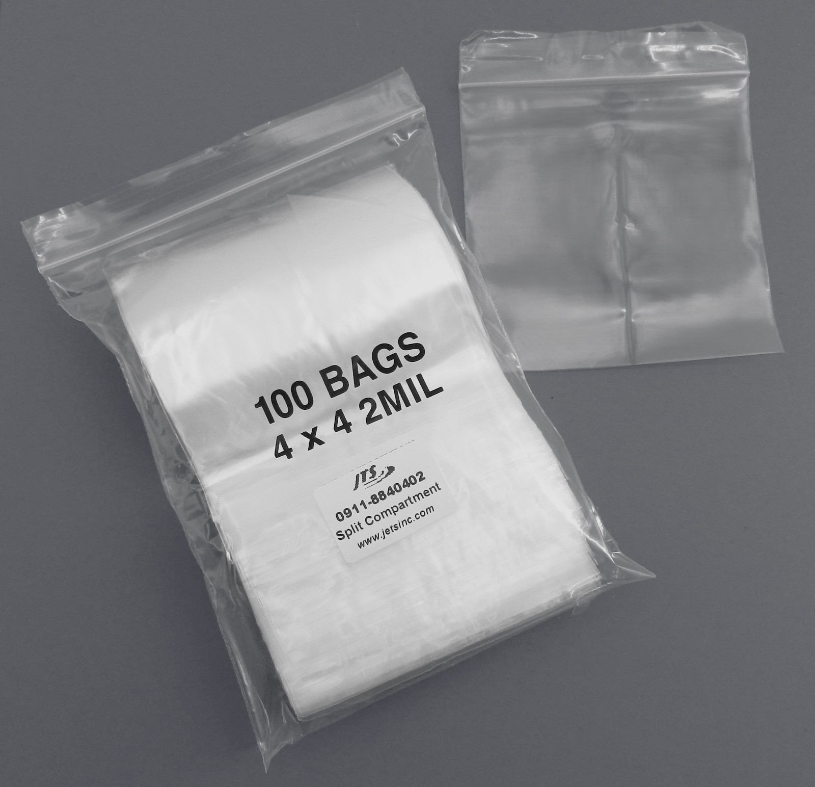 4×4 Bags 2-Compartment Poly Clear Center Split Divider Middle 4″ Reclosable 1000