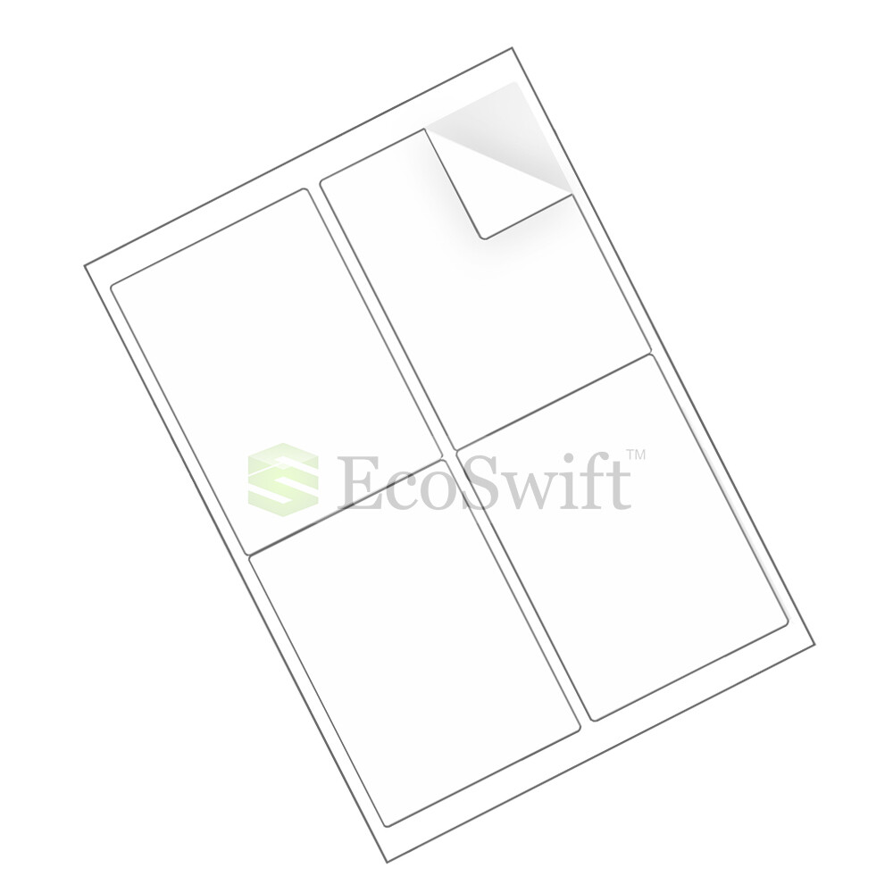 4-40,000 LOT 4 x 5 “EcoSwift” Laser Address Shipping Adhesive Labels 4 per sheet