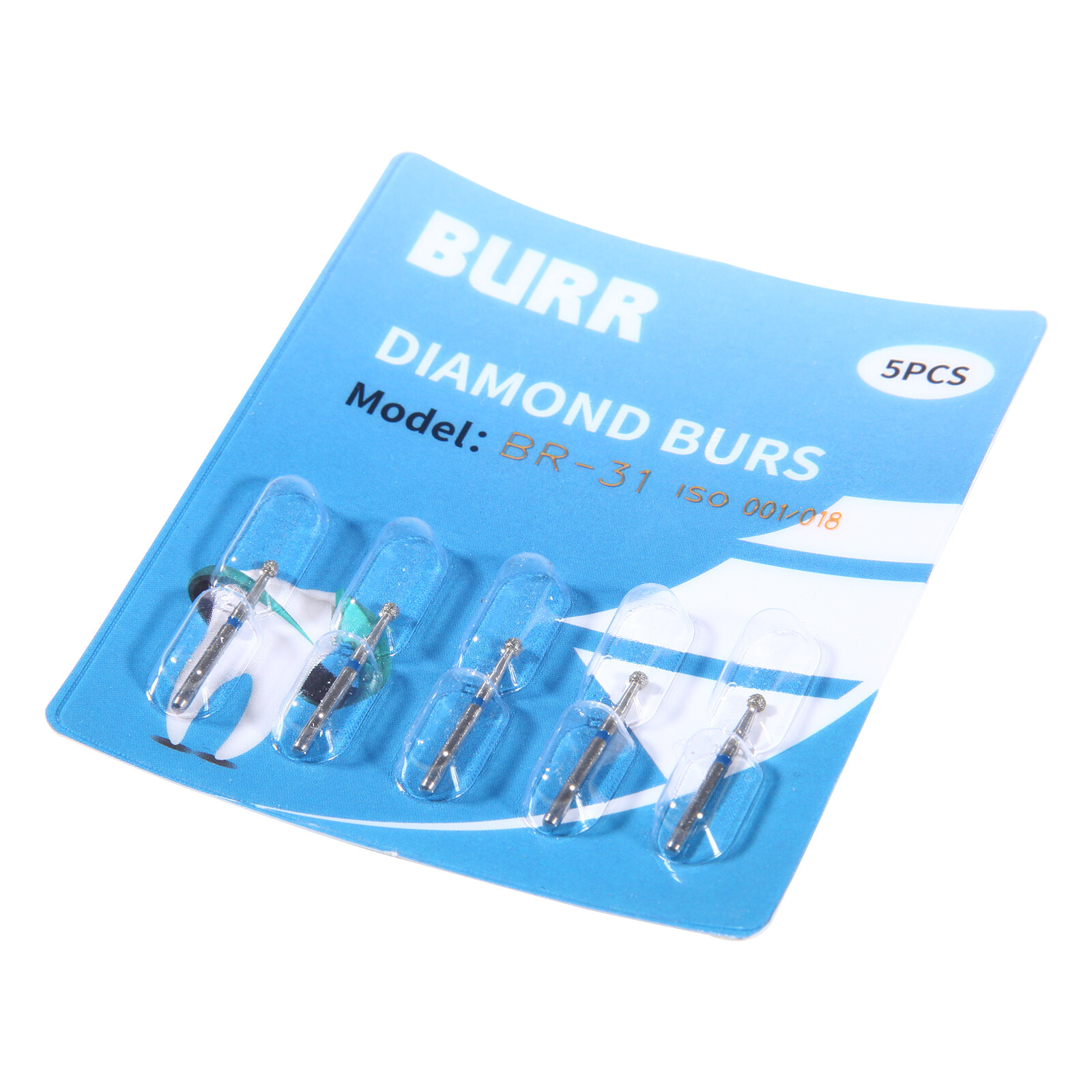 0.99 5Pcs Diamond Burs for High Speed Handpiece FG1.60mm Polishing Burs