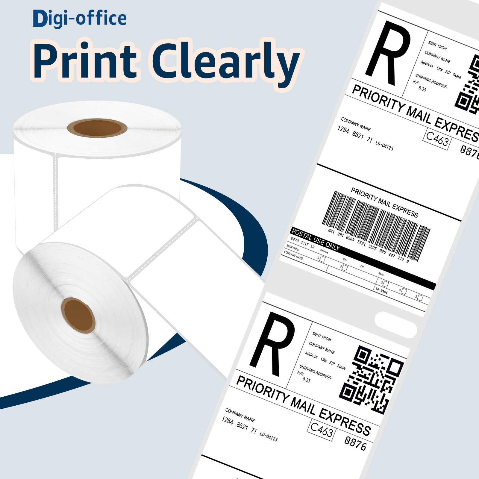 2 Rolls 4×6 Direct Thermal Shipping Labels 500 Labels Per Roll for Zebra Rollo