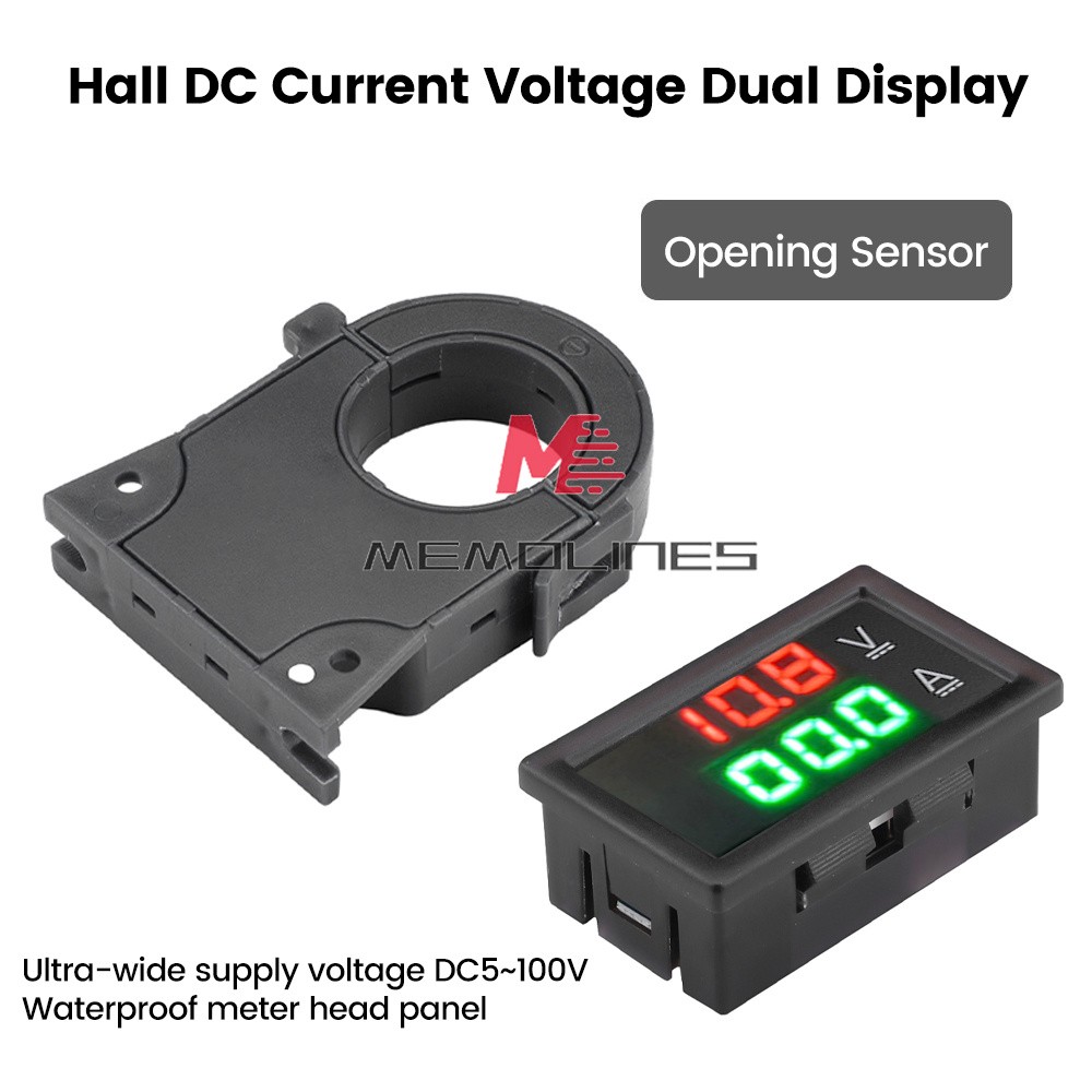 DC0-300V 50/100/200/400A Digital Current Voltage Meter Hall Ammeter Voltmeter