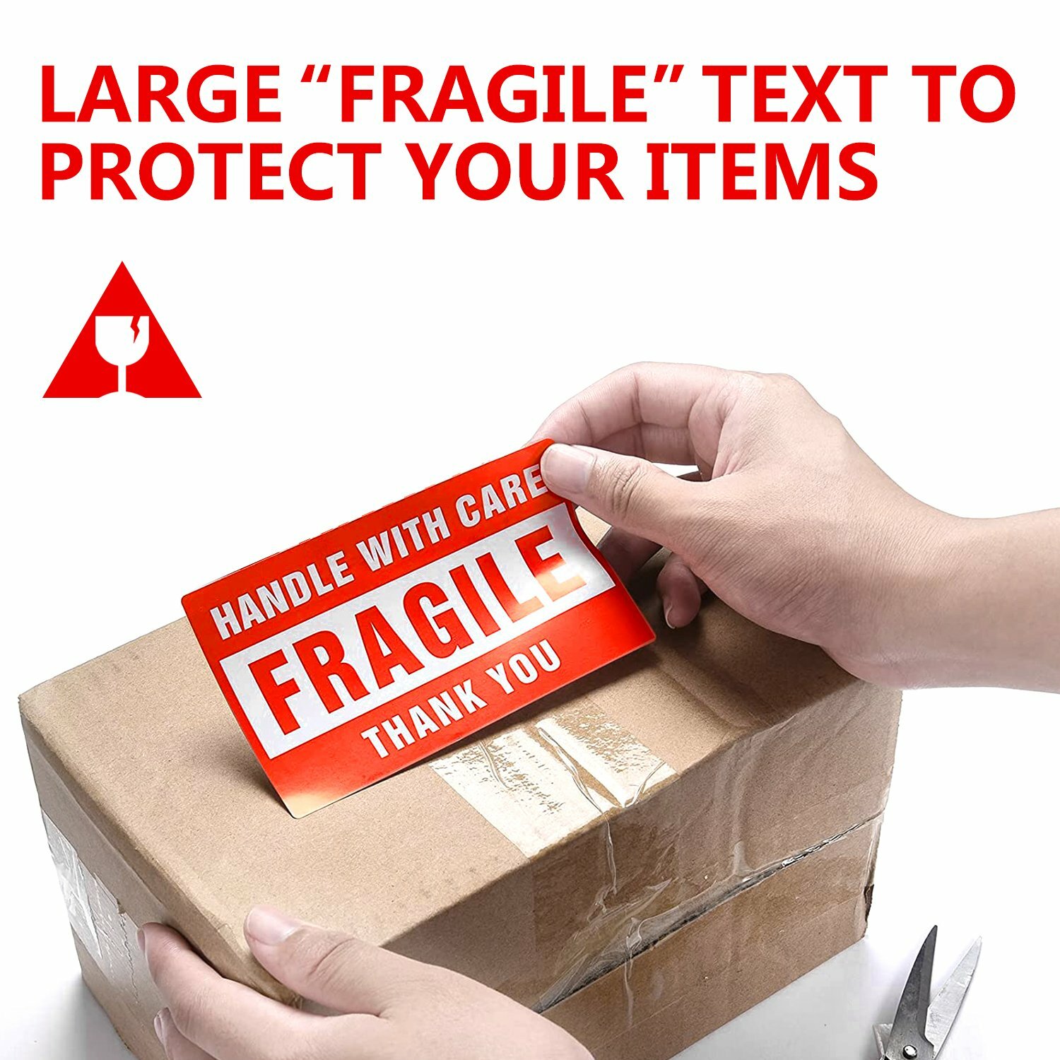 Fragile Stickers 1 Roll 500 2×3 Fragile Label Sticker Handle With Care Mailing