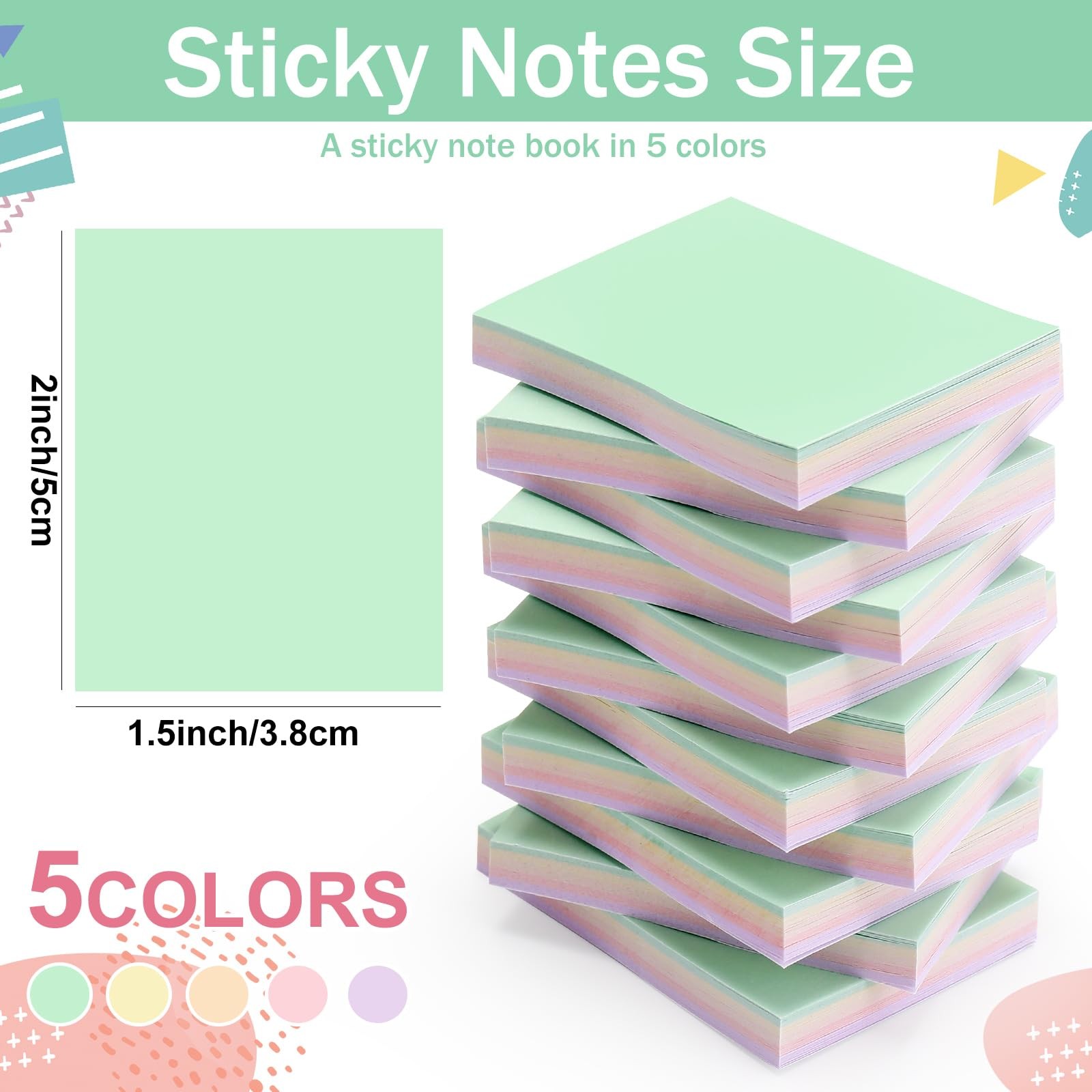 24 Packs Small Sticky Notes Bulk 1.5×2 Inch Mini Self Stick Note Pads, One Bo…