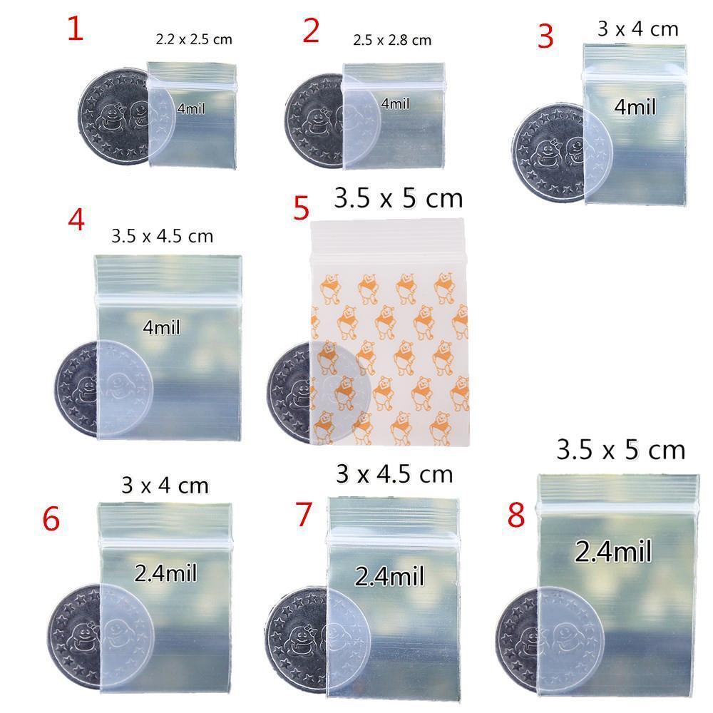 100pcs 1.4″x 1.8″ 4mil Clear Bag Baggies Reclosable