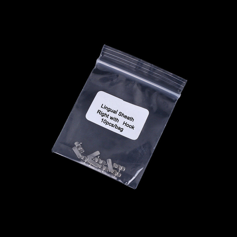 100 Pcs 10 Packs Dental Orthodontic Lingual Sheath Left/Right with Hooks