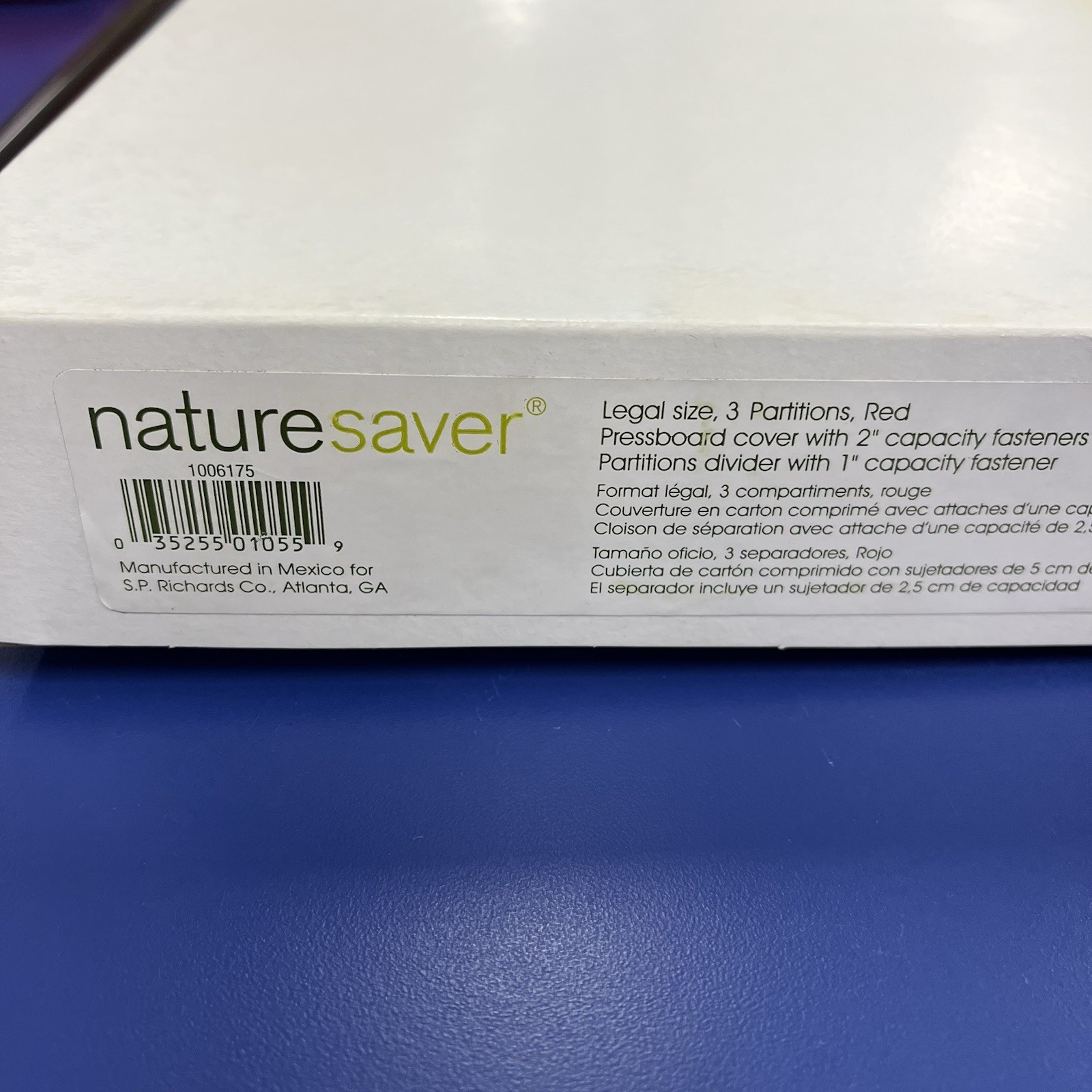 Nature Saver Legal Size Classification Folder 3 Partitions – New, Box Of 10