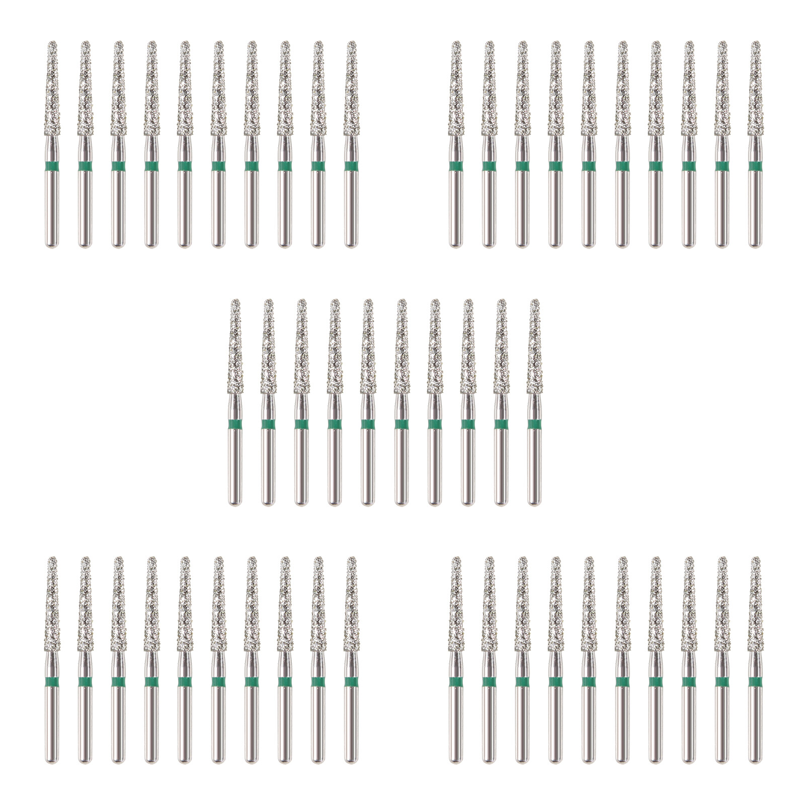 50pcs Dental Turbine Diamond Burs Fit for High Speed Handpiece FG1.6mm TF-13C